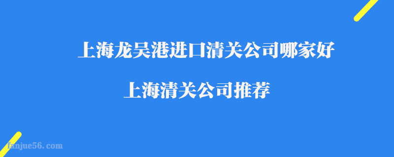 上海龍吳港進口清關(guān)公司哪家好_上海清關(guān)公司推薦