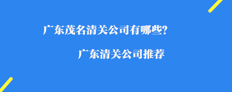 廣東茂名清關(guān)公司有哪些？廣東清關(guān)公司推薦