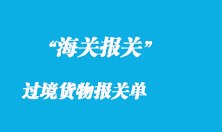 過境貨物報關(guān)單