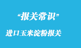個人和企業(yè)該如何進口玉米淀粉報關(guān)