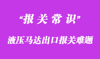 節(jié)前解決液壓馬達出口報關難題